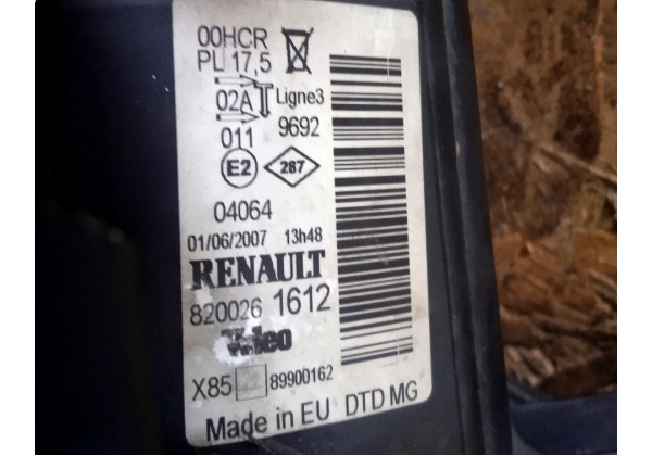 Фара передня права Renault Clio 3, 2005-2009, 8200261612, 89900162 *
